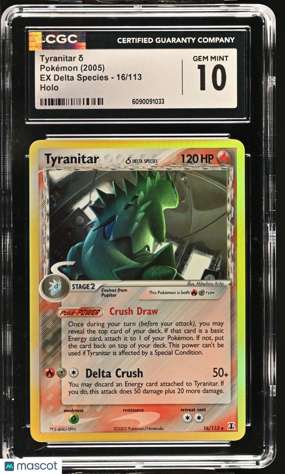 2005 Pokemon Tyranitar δ #16/113 CGC 10