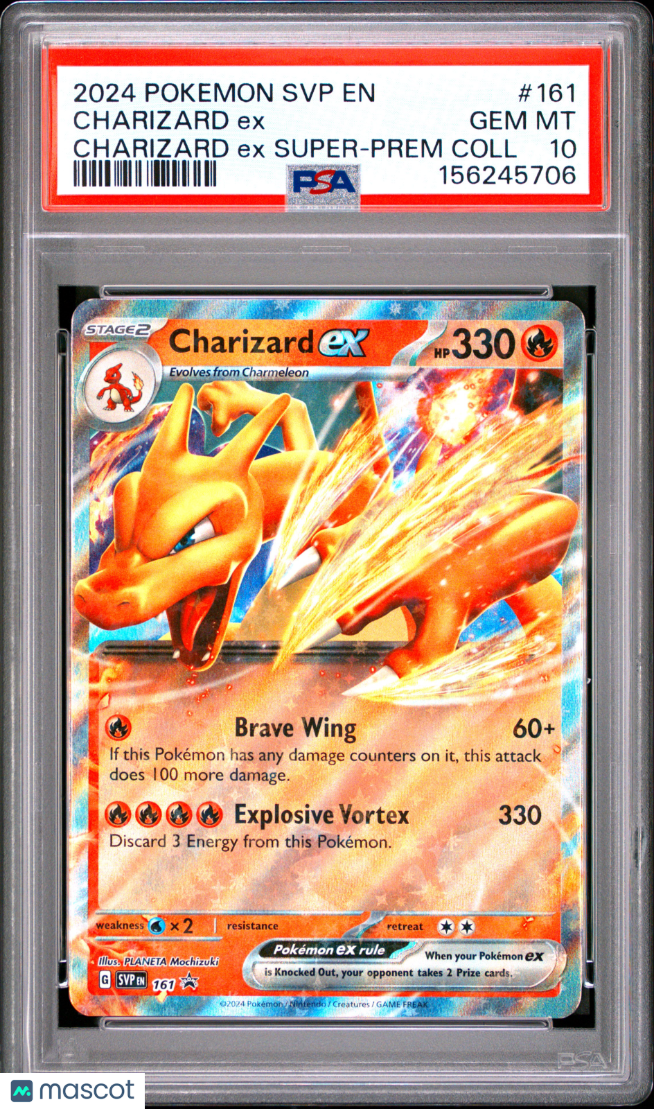 2024 Pokemon SVP EN-SV Black Star Promo Charizard EX #161 Charizard EX Super-Prem Coll PSA 10