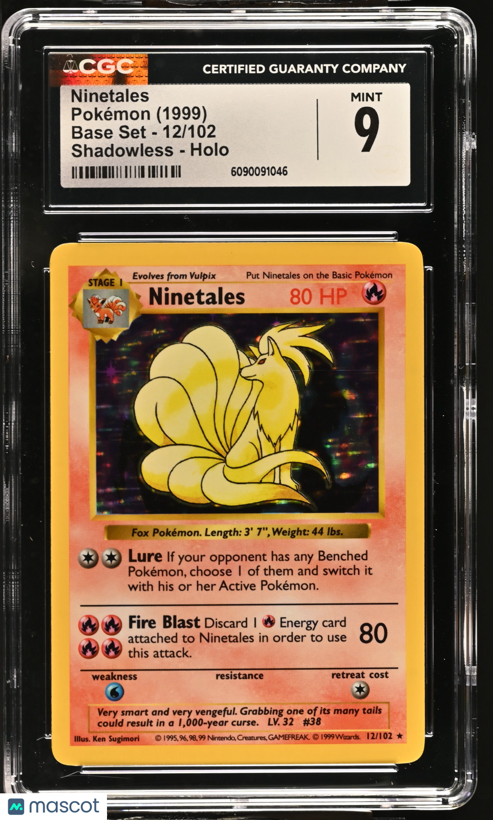 1999 Pokemon Ninetales #12/102 CGC 9