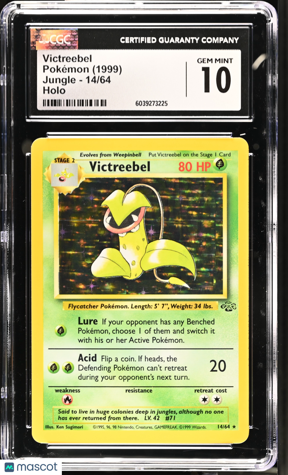 1999 Pokemon Victreebel #14/64 14/64 CGC 10