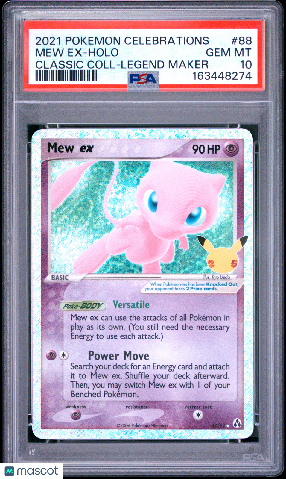 2021 Pokemon Celebrations Classic Collection Mew EX #88 Classic Coll-Legend Maker PSA 10