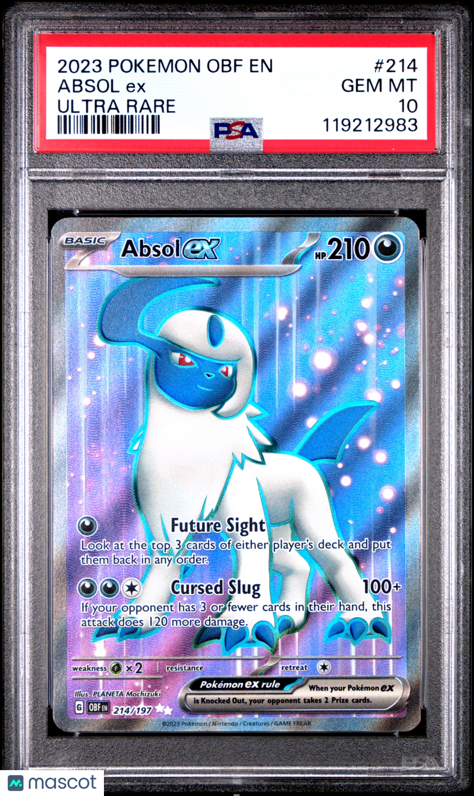 2023 Pokemon Obf EN-Obsidian Flames Absol EX #214 Ultra Rare PSA 10