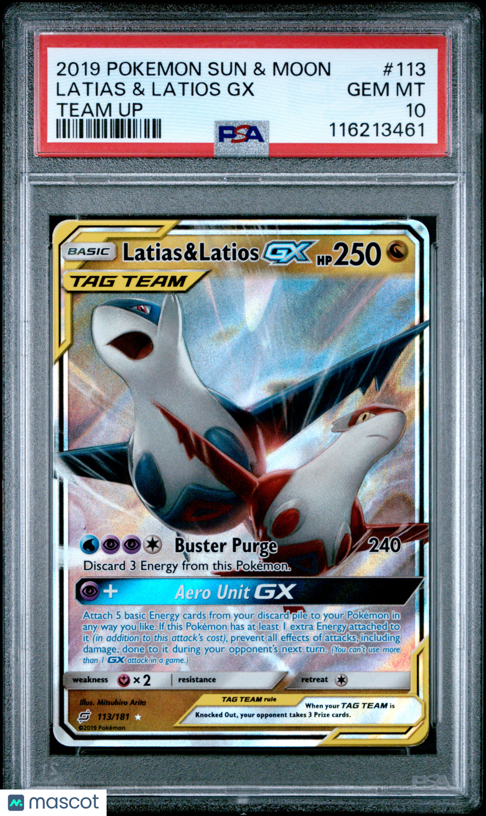 2019 Pokemon Sun & Moon Team Up Latias & Latios GX #113 Team Up PSA 10