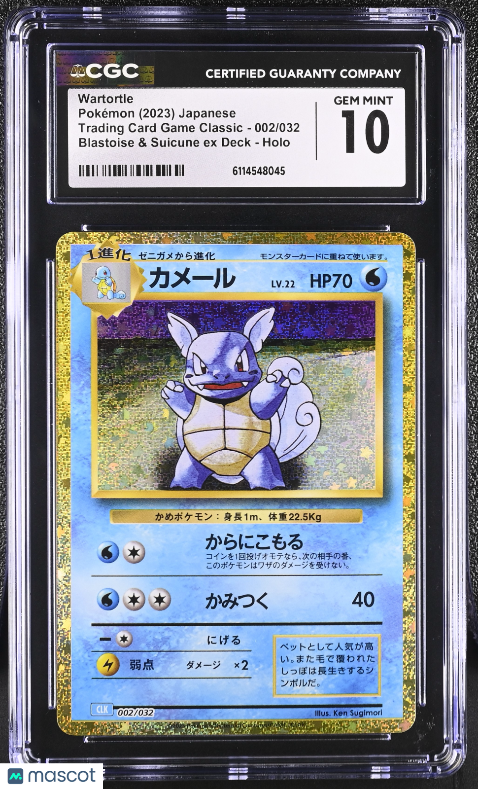 2023 Pokemon Wartortle #002/032 Japanese 002/032 CGC 10