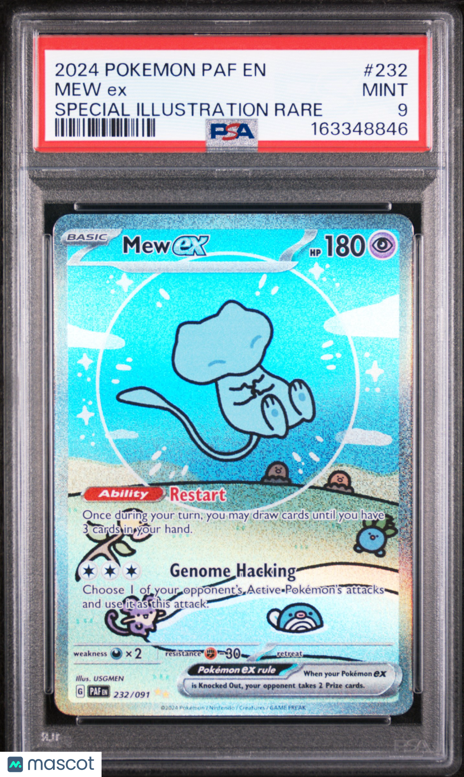2024 Pokemon Paf EN-Paldean Fates Mew EX #232 Special Illustration Rare PSA 9