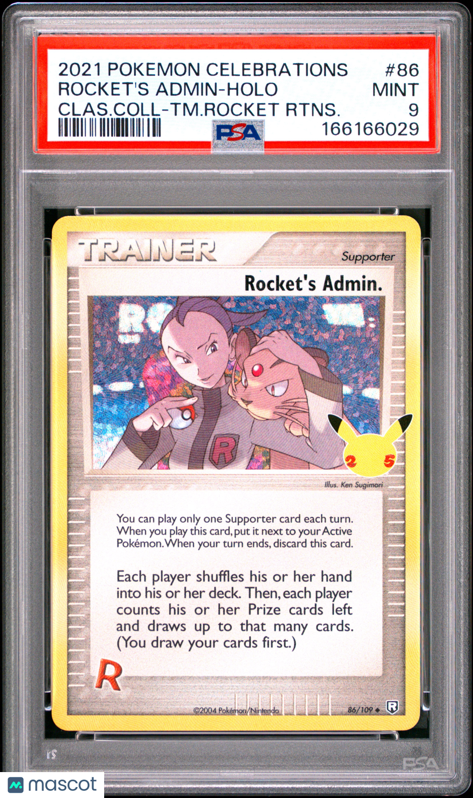 2021 Pokemon Celebrations Classic Collection Rocket's Admin #86 Clas.Coll-TM.Rocket Rtns. PSA 9