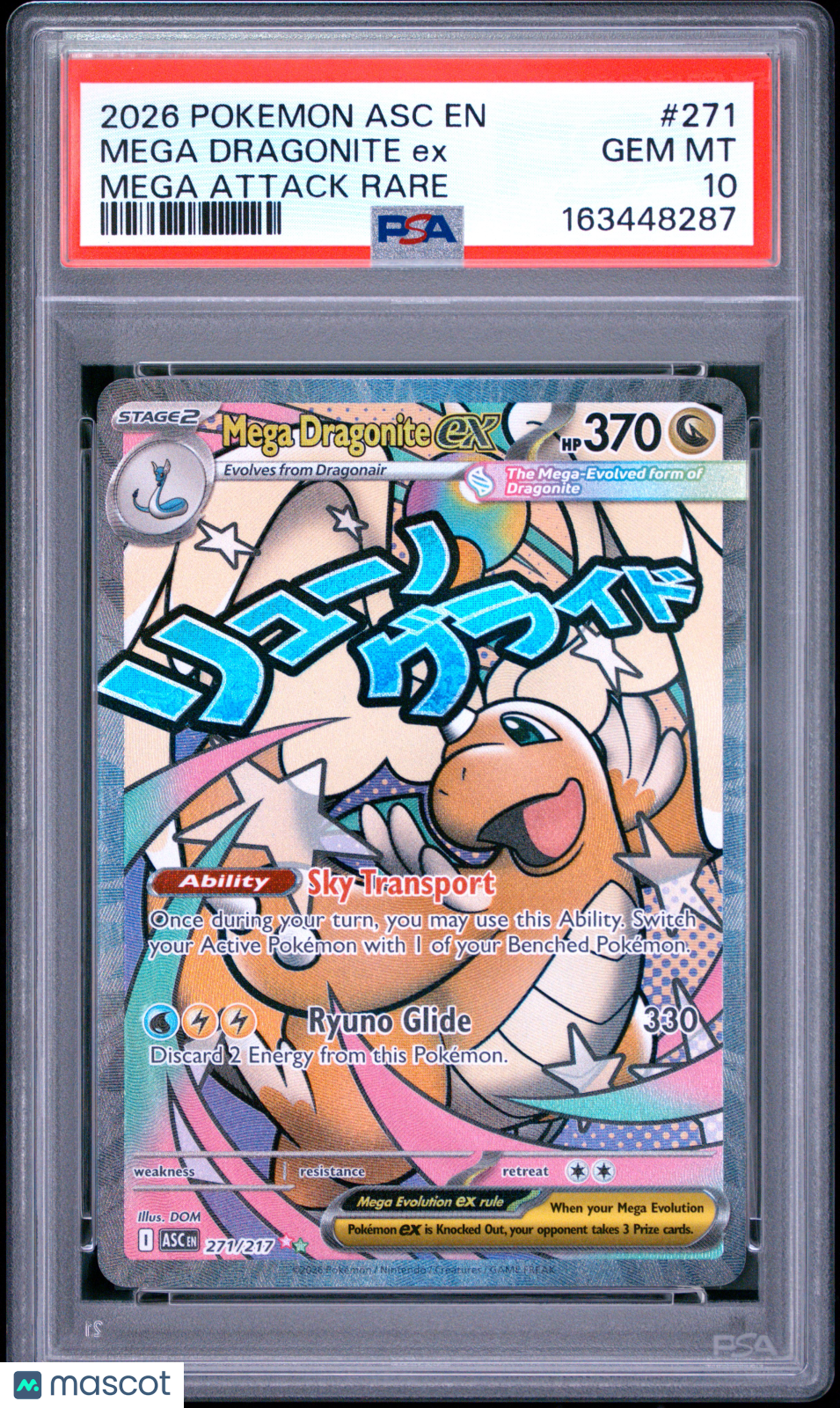 2026 Pokemon Asc EN-Ascended Heroes Mega Dragonite EX #271 Mega Attack Rare PSA 10