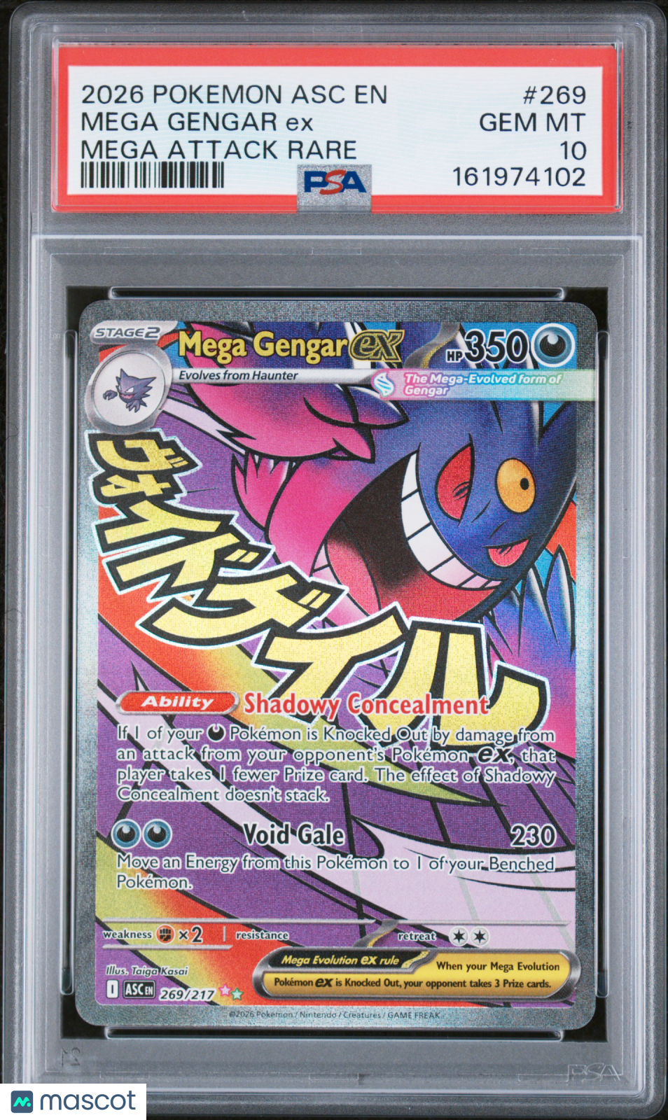 2026 Pokemon Asc EN-Ascended Heroes Mega Gengar EX #269 Mega Attack Rare PSA 10