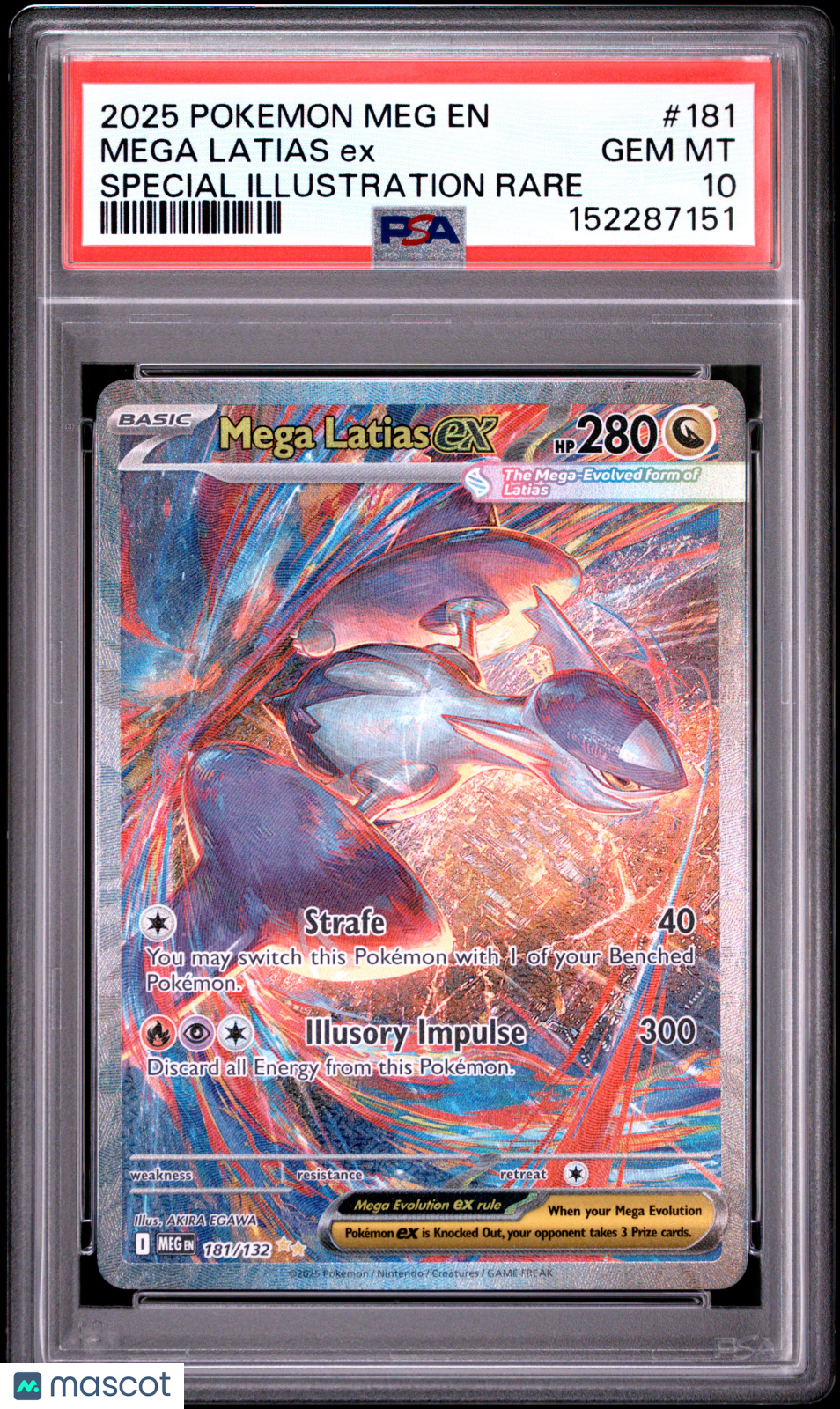 2025 Pokemon Meg EN-Mega Evolution Mega Latias EX #181 Special Illustration Rare PSA 10