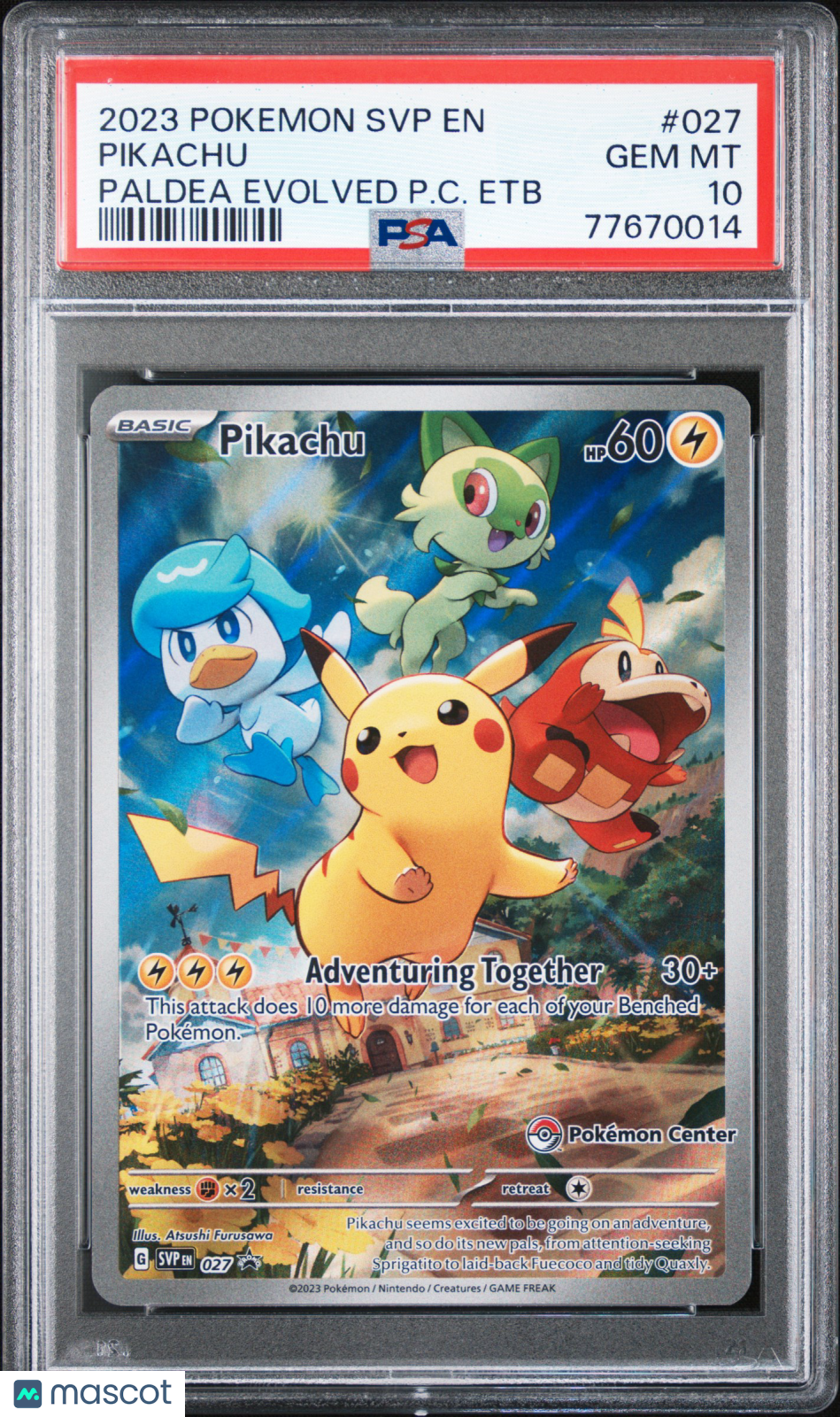 2023 Pokemon SVP EN-SV Black Star Promo Pikachu #027 Paldea Evolved PC Etb PSA 10