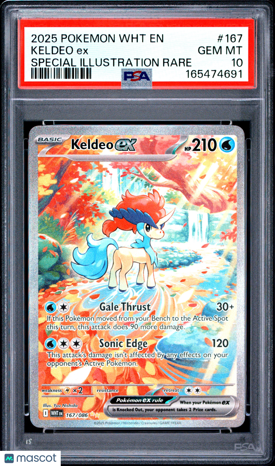 2025 Pokemon WHT EN-White Flare Keldeo EX #167 Special Illustration Rare PSA 10
