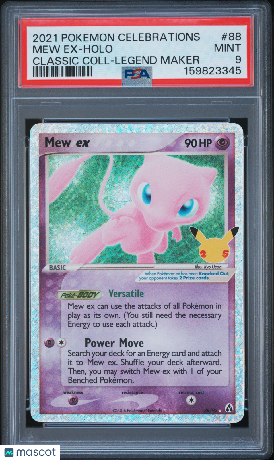 2021 Pokemon Celebrations Classic Collection Mew EX #88 Classic Coll-Legend Maker PSA 9