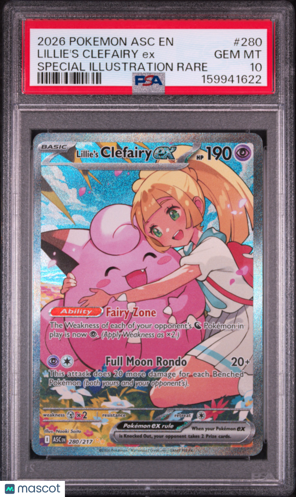 2026 Pokemon Asc EN-Ascended Heroes Lillie's Clefairy EX #280 Special Illustration Rare PSA 10