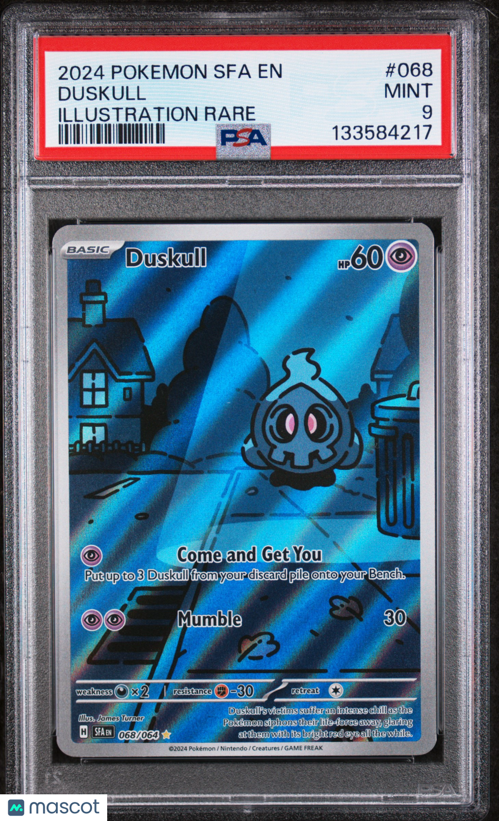 2024 Pokemon Sfa EN-Shrouded Fable Duskull #068 Illustration Rare PSA 9