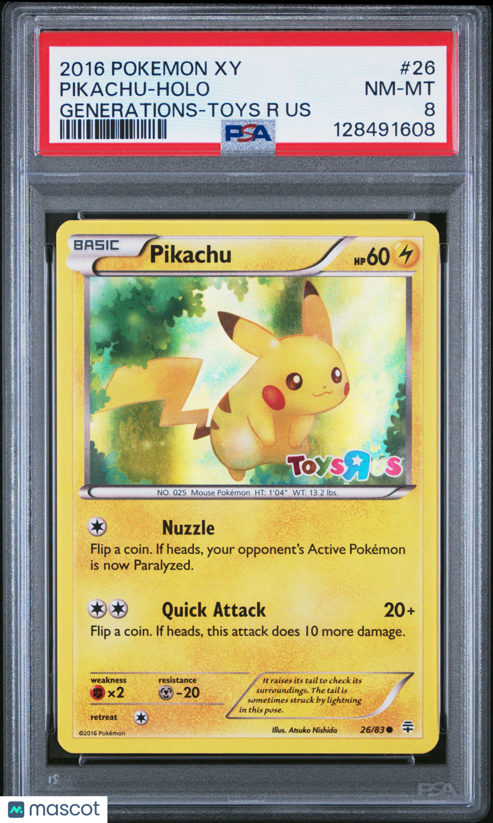 2016 Pokemon Xy Generations Pikachu #26 Generations-Toys R Us PSA 8