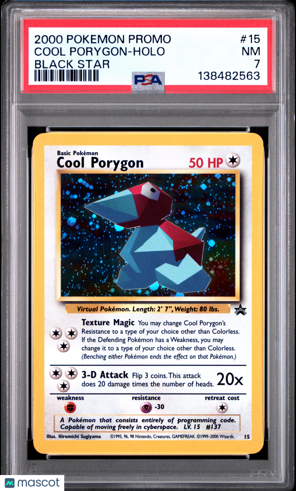 2000 Pokemon Promo Black Star Cool Porygon #15 Black Star PSA 7