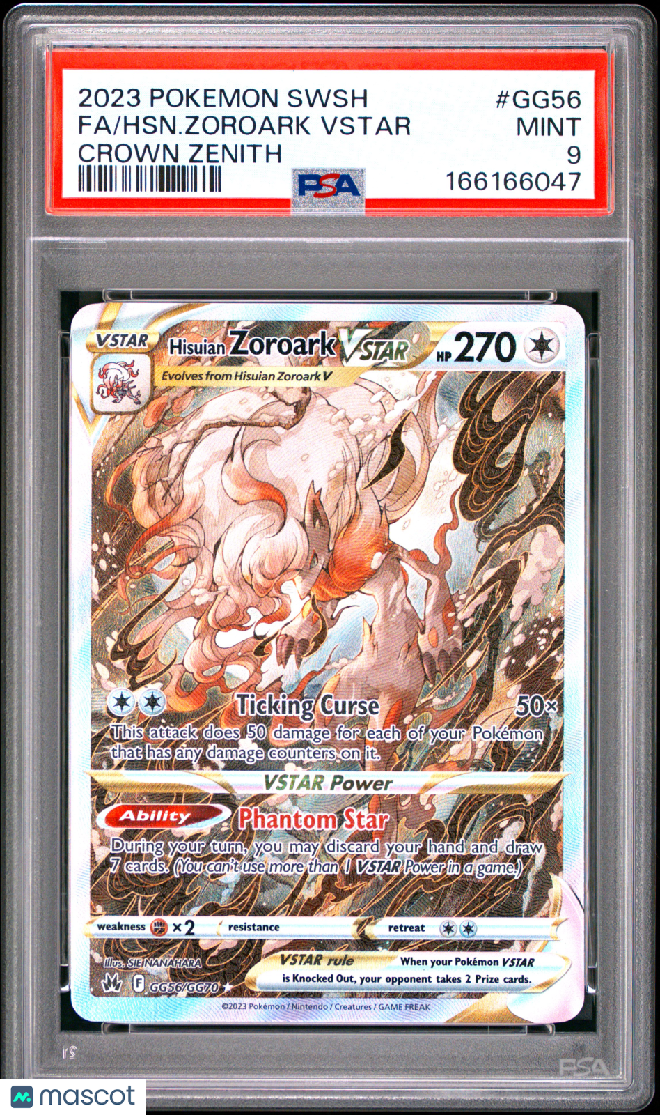2023 Pokemon Sword And Shield Crown Zenith HSN. Zoroark VSTAR #GG56 Crown Zenith Fa PSA 9