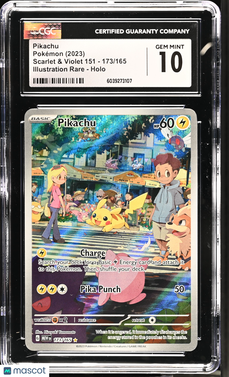 2023 Pokemon Pikachu #173/165 Illustration Rare CGC 10