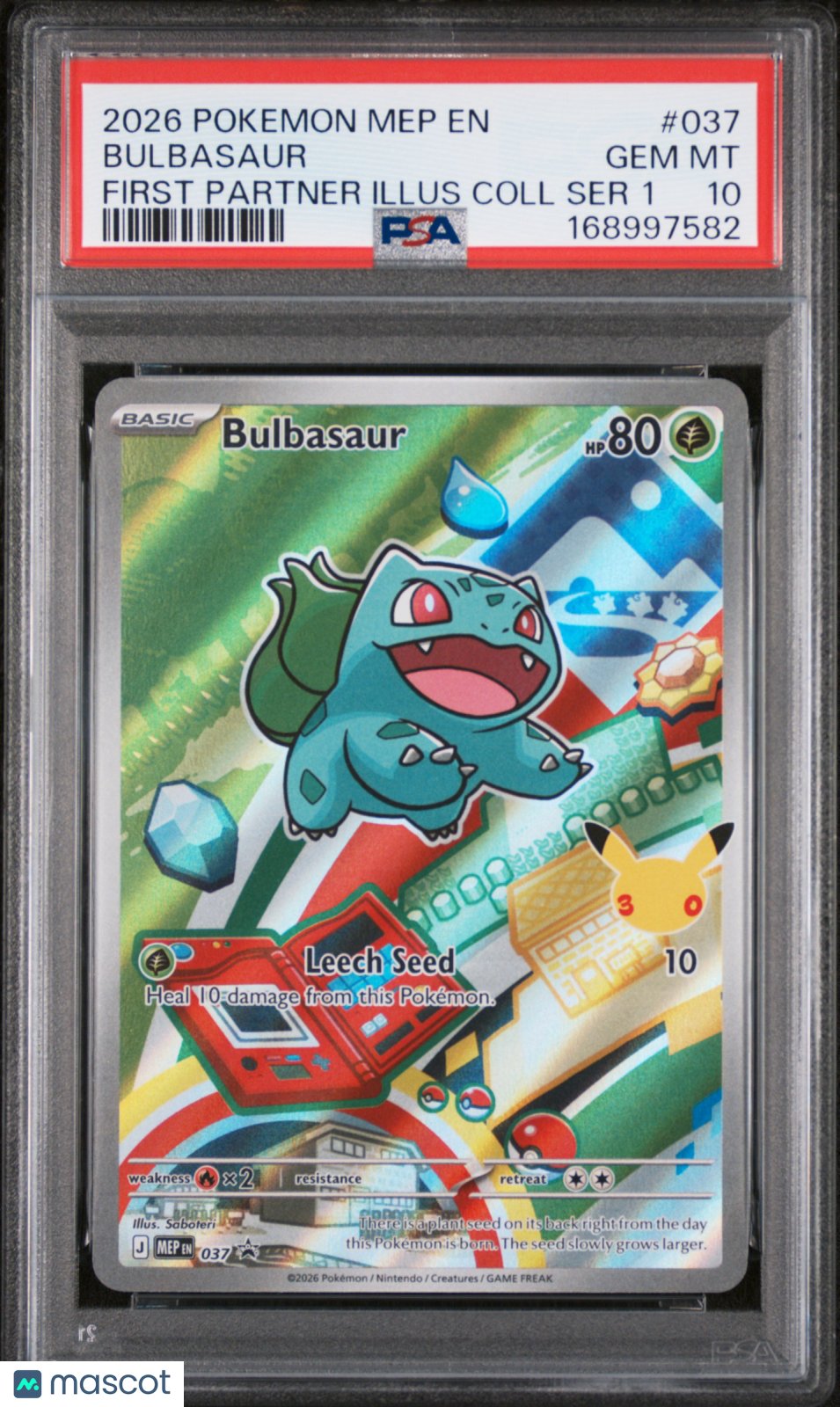 2026 Pokemon Mep EN-Me Black Star Promo Bulbasaur #037 First Partner Illus Coll Ser 1 PSA 10