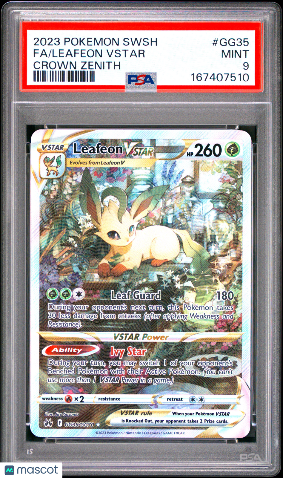 2023 Pokemon Sword And Shield Crown Zenith Leafeon VSTAR #GG35 Crown Zenith Fa PSA 9
