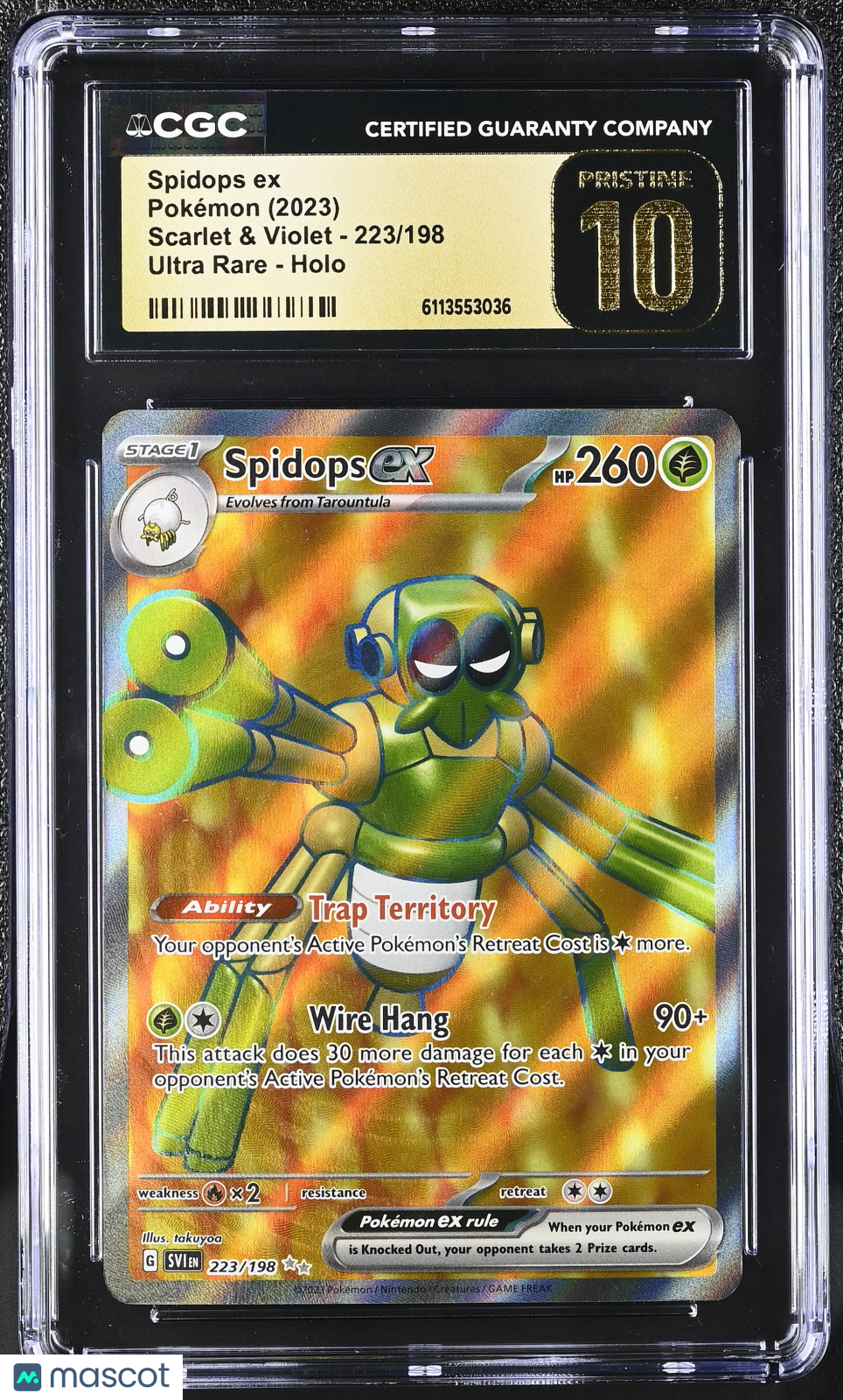 2023 Pokemon Spidops ex #223/198 Ultra Rare CGC 10