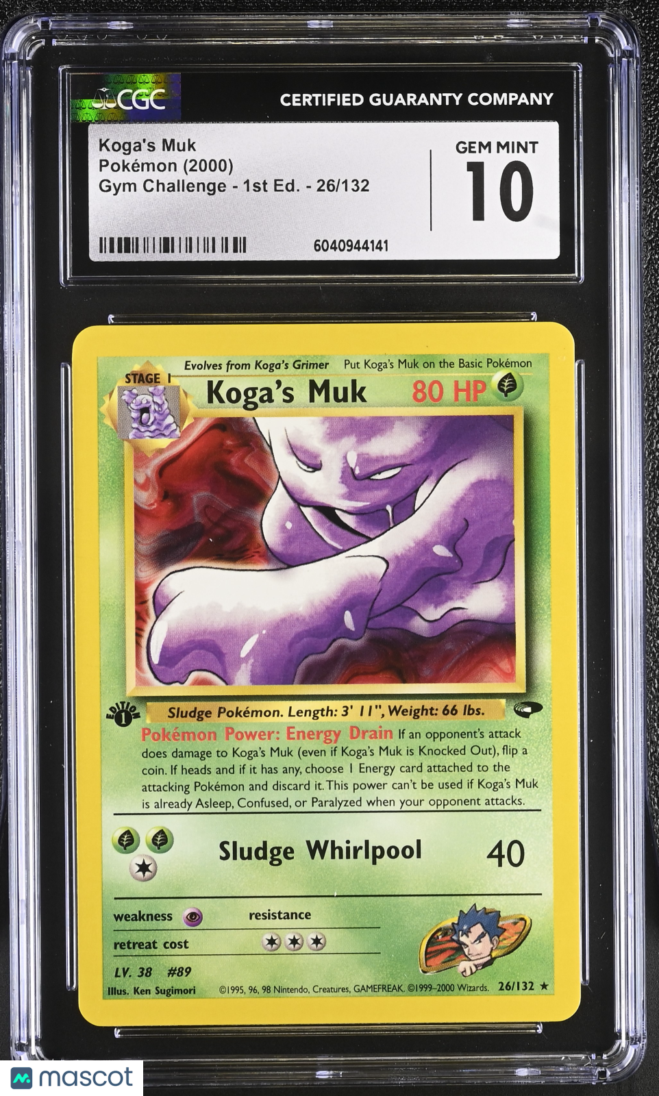 2000 Pokemon Koga's Muk #26/132 1st Edition CGC 10