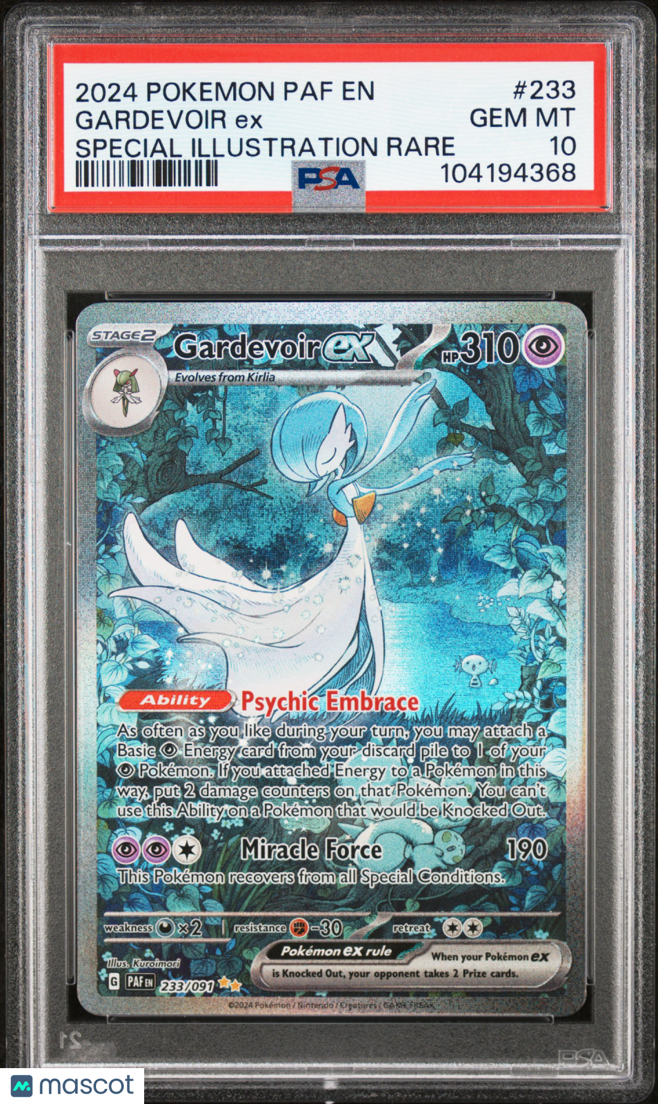 2024 Pokemon Paf EN-Paldean Fates Gardevoir EX #233 Special Illustration Rare PSA 10