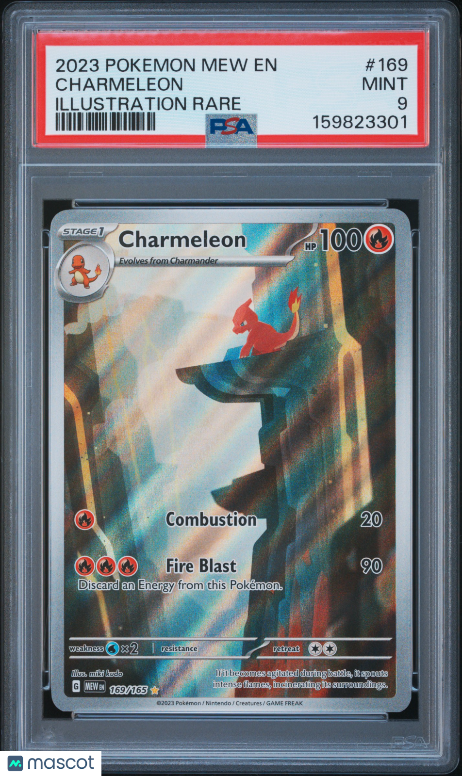 2023 Pokemon Mew EN-151 Charmeleon #169 Illustration Rare PSA 9