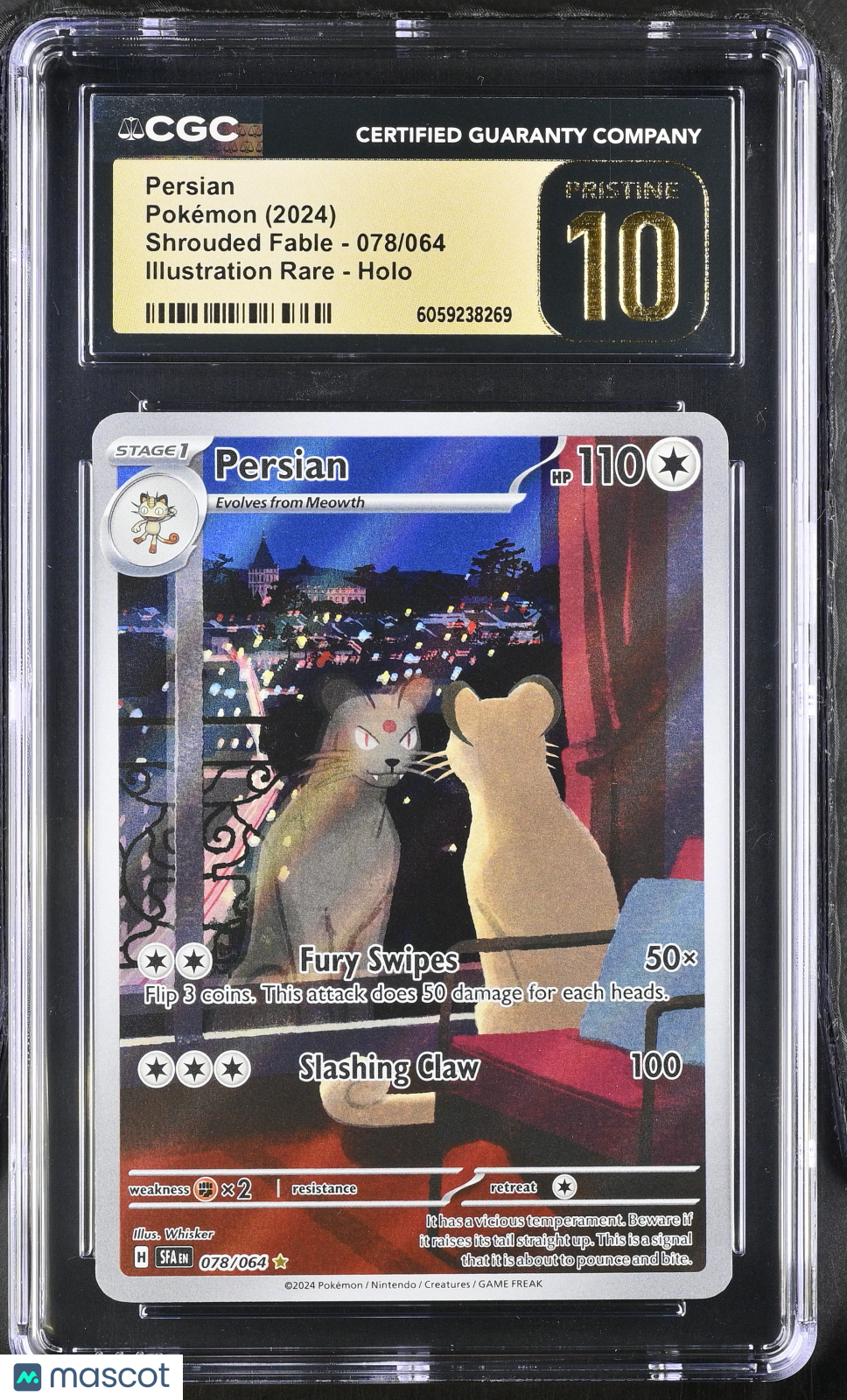 2024 Pokemon Persian #078/064 Illustration Rare CGC 10