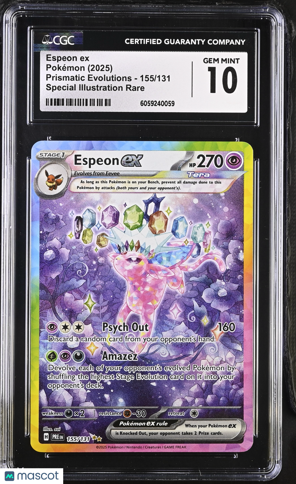 2025 Pokemon Espeon ex #155/131 Special Illustration Rare CGC 10