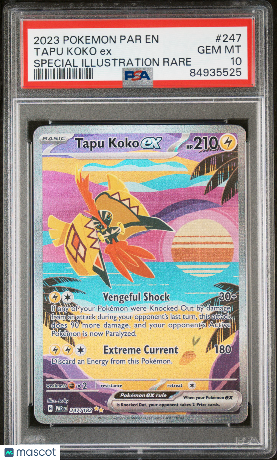 2023 Pokemon Par EN-Paradox Rift Tapu Koko EX #247 Special Illustration Rare PSA 10