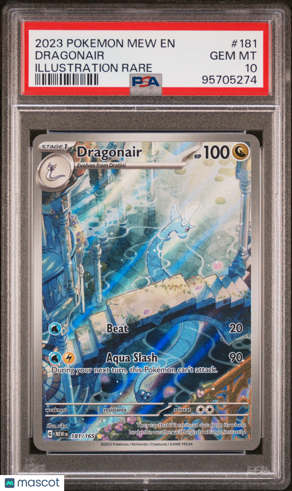 2023 Pokemon Mew EN-151 Dragonair #181 Illustration Rare PSA 10