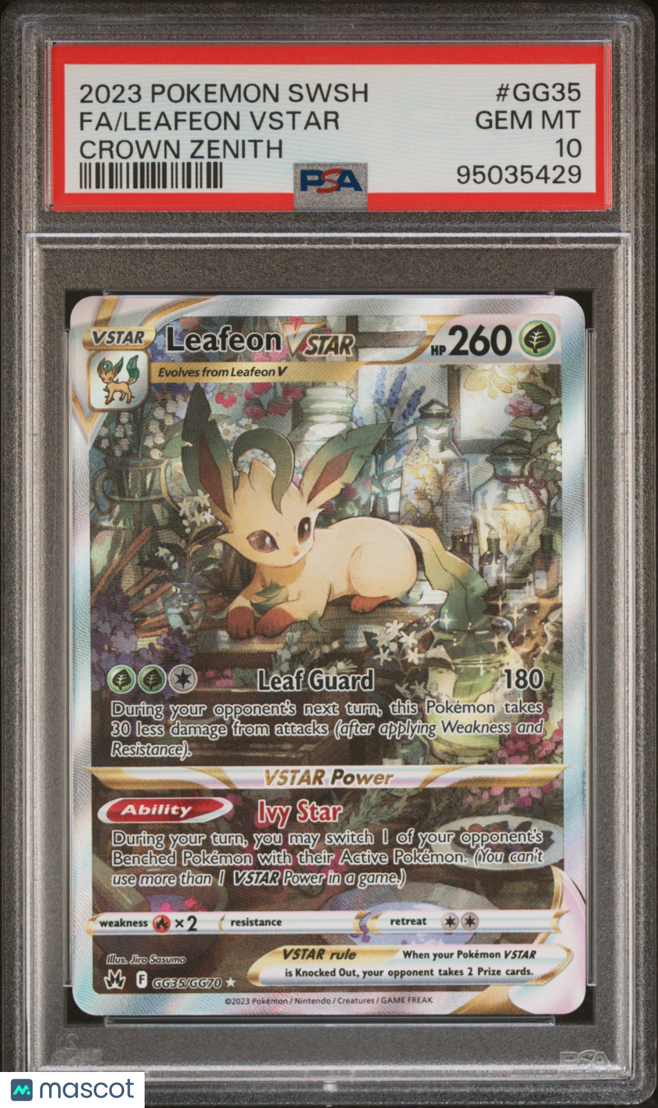 2023 Pokemon Sword And Shield Crown Zenith Leafeon VSTAR #GG35 Crown Zenith Fa PSA 10