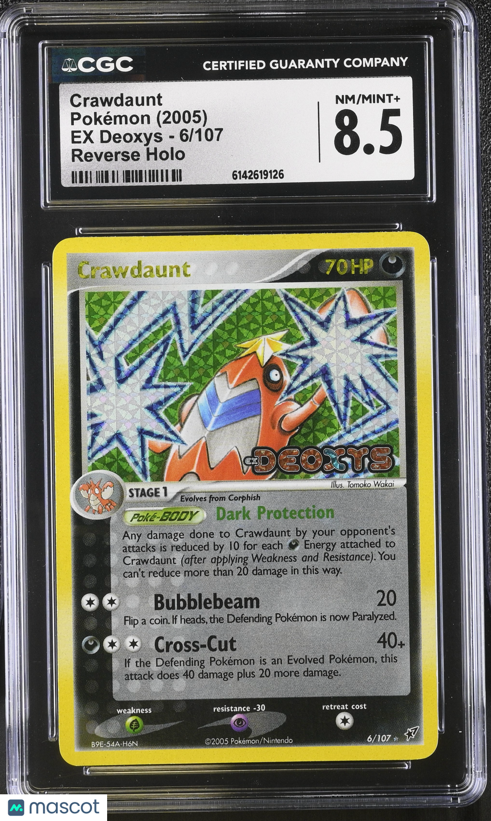 2005 Pokemon Crawdaunt #6/107 CGC 8.5
