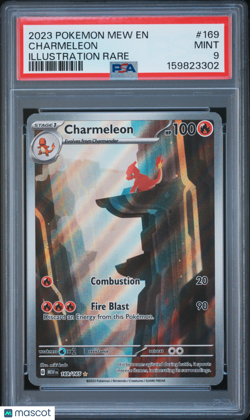 2023 Pokemon Mew EN-151 Charmeleon #169 Illustration Rare PSA 9
