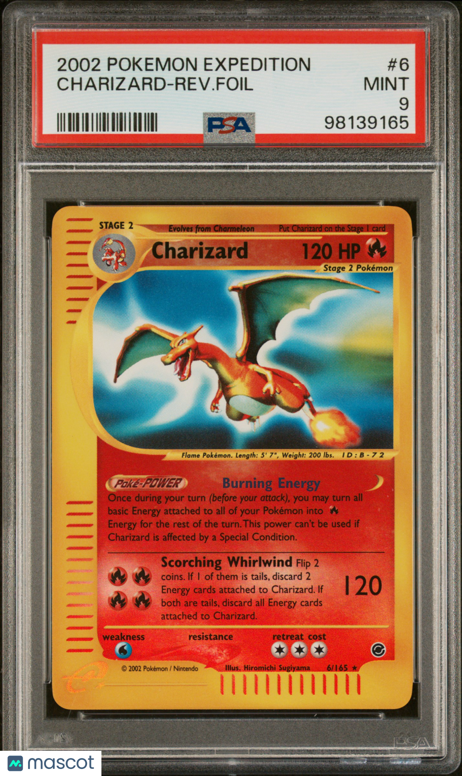 2002 Pokemon Expedition Charizard-Rev. Foil #6 PSA 9