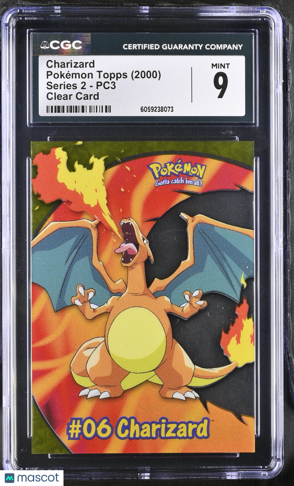 2000 Topps Series 2 Charizard #PC3 Clear Card CGC 9