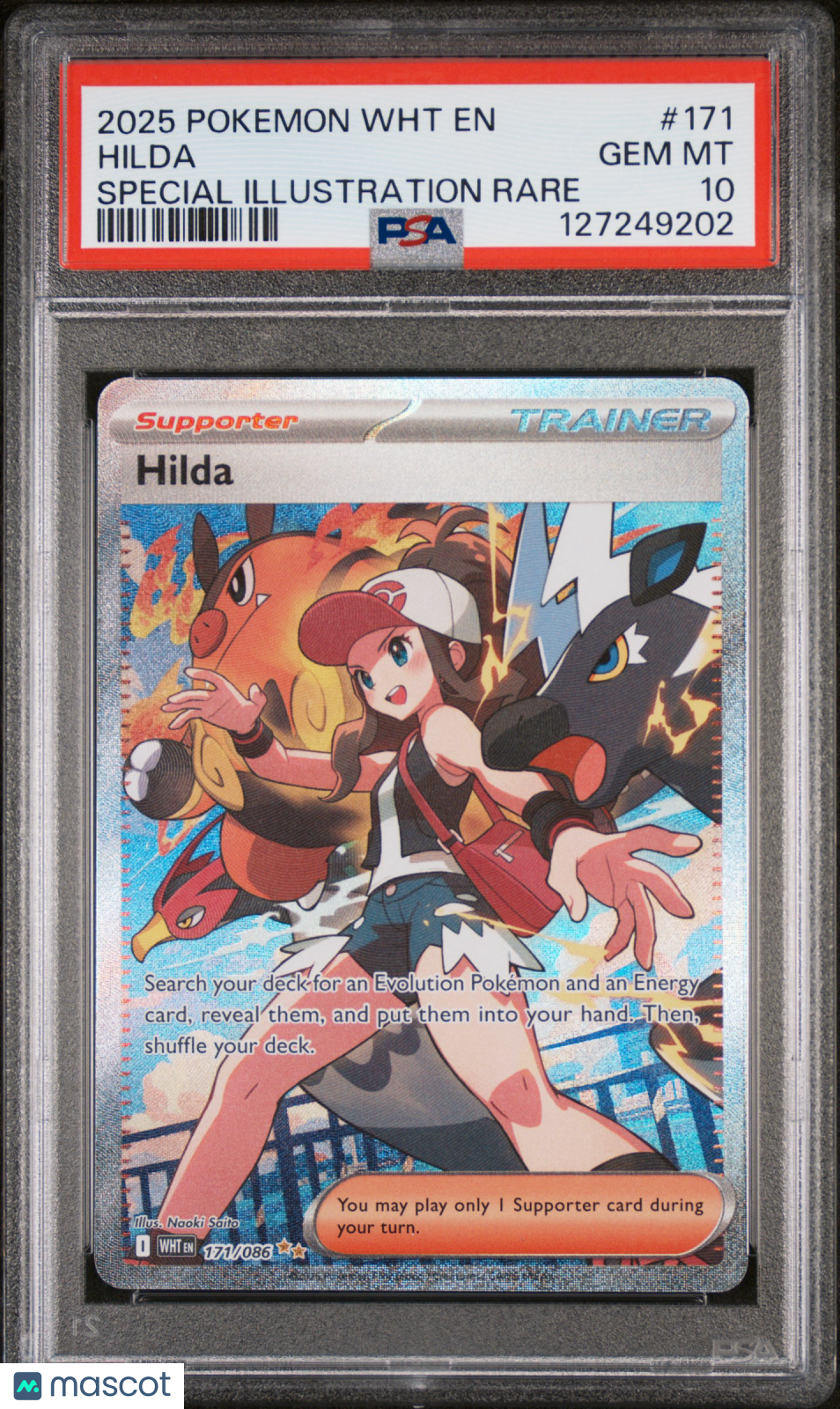 2025 Pokemon WHT EN-White Flare Hilda #171 Special Illustration Rare PSA 10