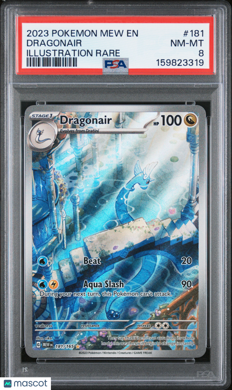 2023 Pokemon Mew EN-151 Dragonair #181 Illustration Rare PSA 8