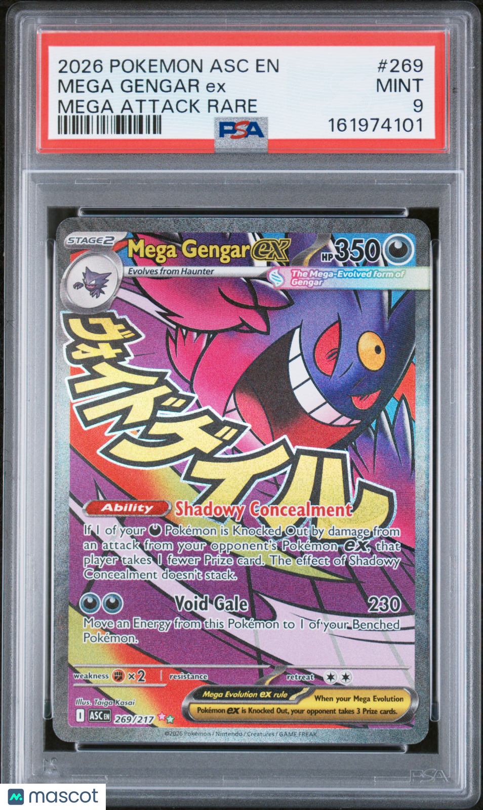 2026 Pokemon Asc EN-Ascended Heroes Mega Gengar EX #269 Mega Attack Rare PSA 9