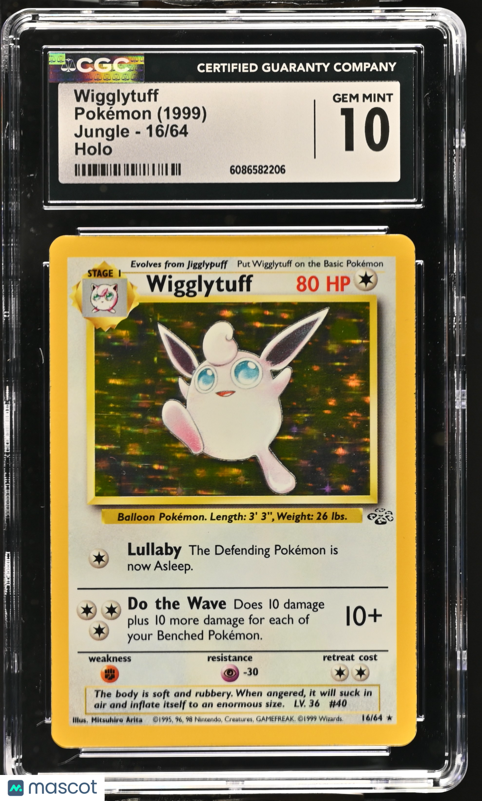 1999 Pokemon Wigglytuff #16/64 16/64 CGC 10