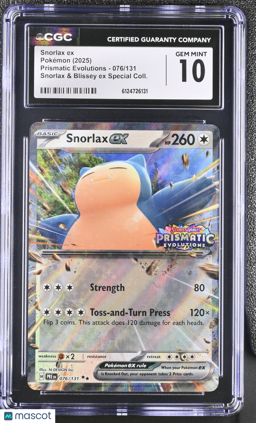 2025 Pokemon Snorlax ex #076/131 076/131 CGC 10
