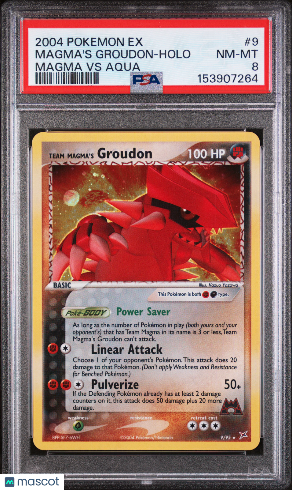 2004 Pokemon EX Team Magma VS Team Aqua Magma's Groudon #9 PSA 8