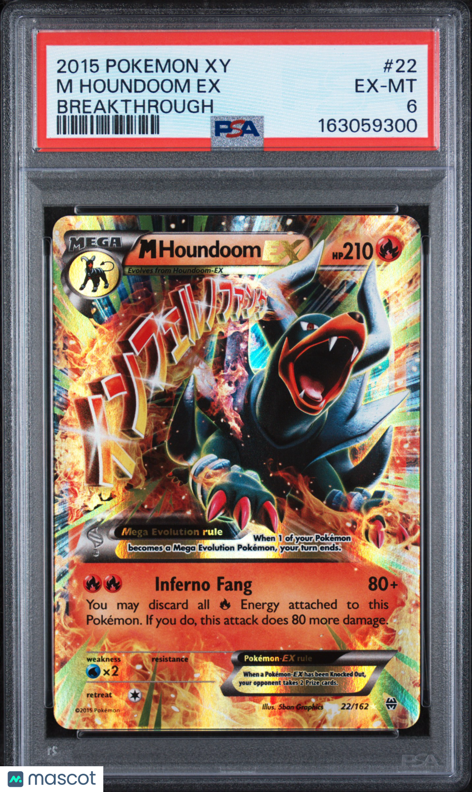2015 Pokemon Xy Breakthrough M Houndoom EX #22 Breakthrough PSA 6