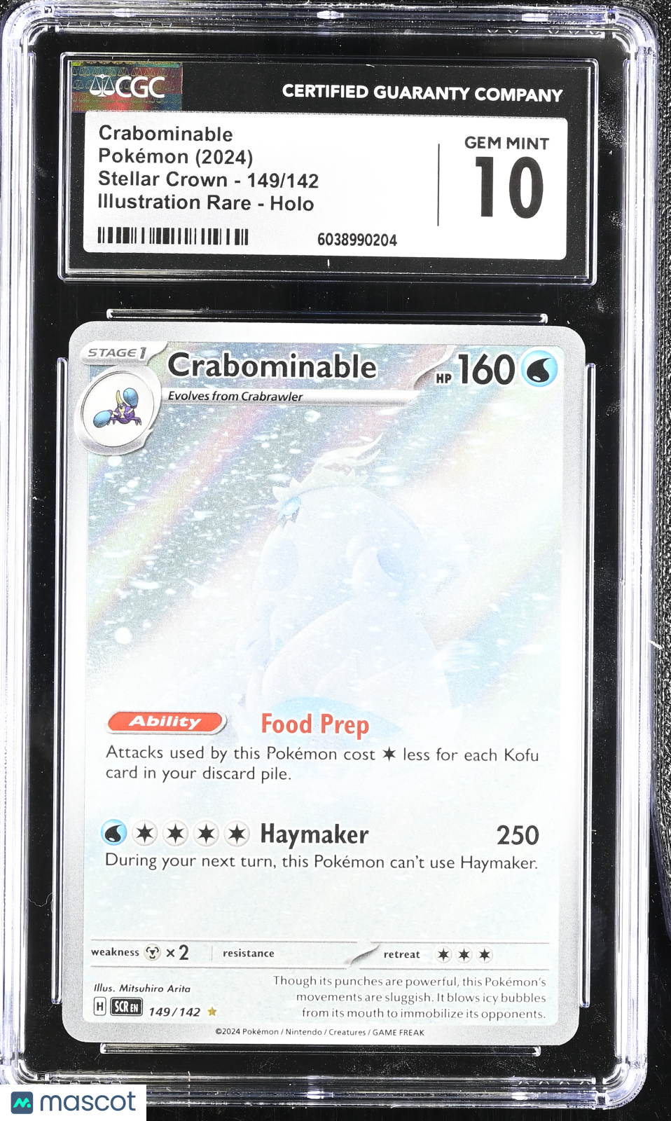 2024 Pokemon Crabominable #149/142 Illustration Rare CGC 10