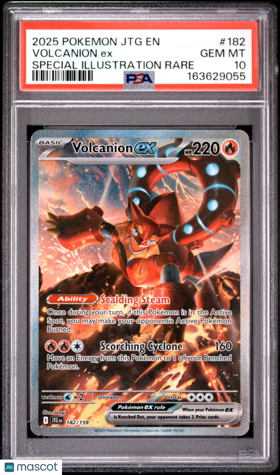 2025 Pokemon JTG EN-Journey Together Volcanion EX #182 Special Illustration Rare PSA 10