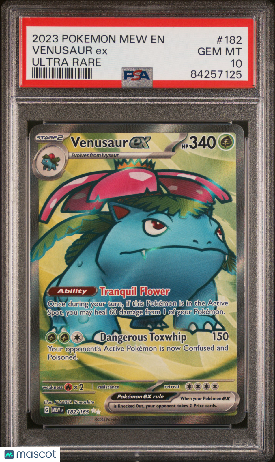 2023 Pokemon Mew EN-151 Venusaur EX #182 Ultra Rare PSA 10