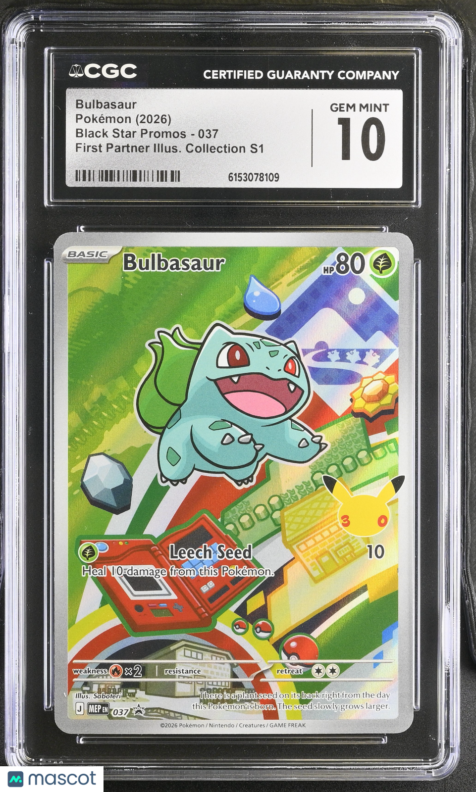 2026 Pokemon Bulbasaur #037 CGC 10