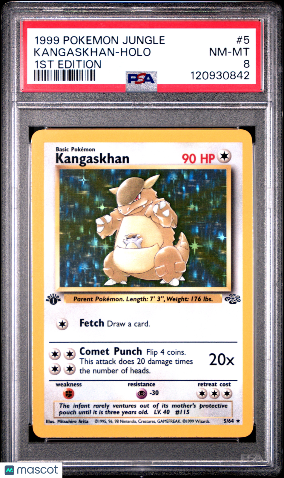 1999 Pokemon Jungle Kangaskhan #5 1ST Edition PSA 8