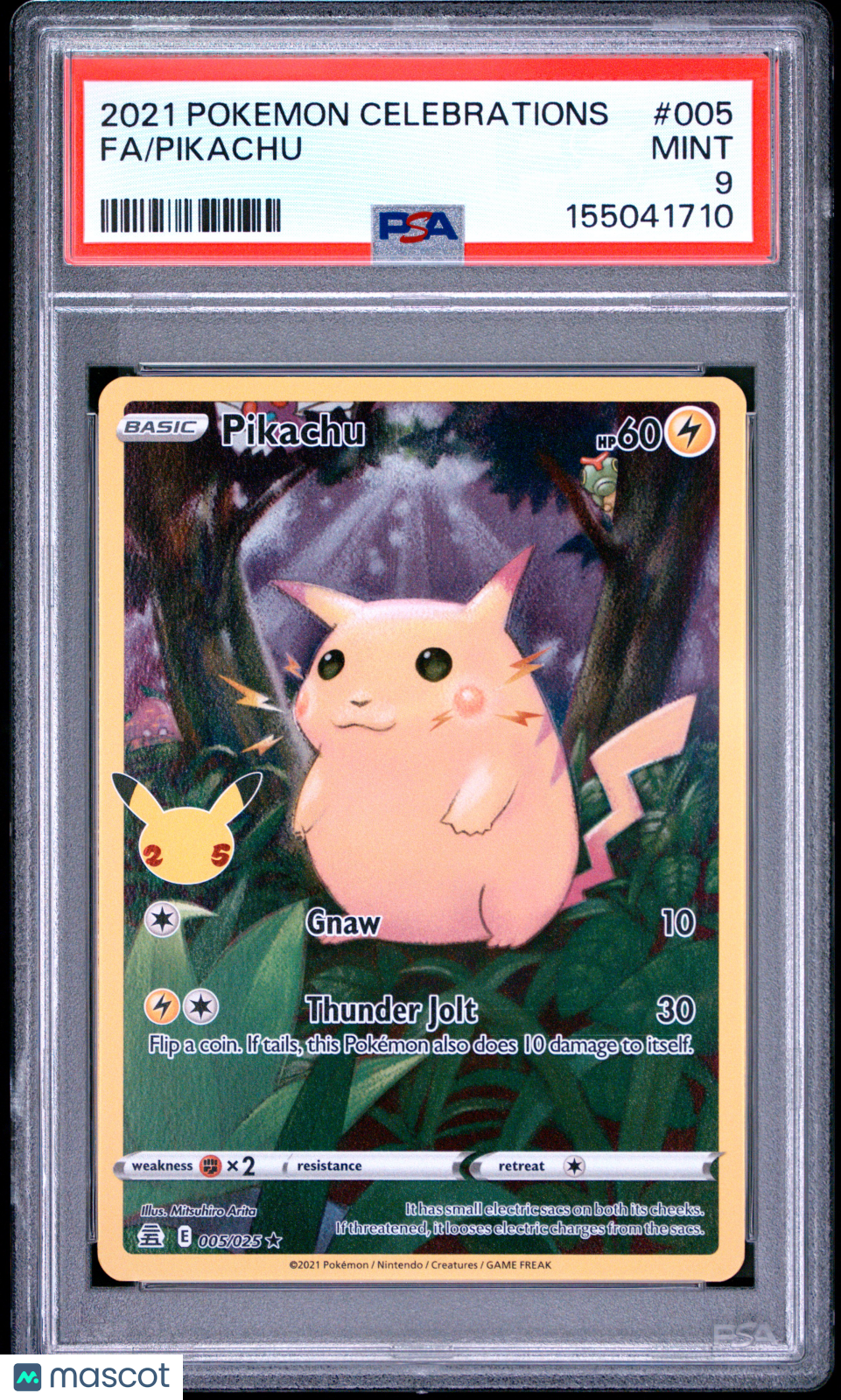 2021 Pokemon Celebrations Pikachu #005 Fa PSA 9